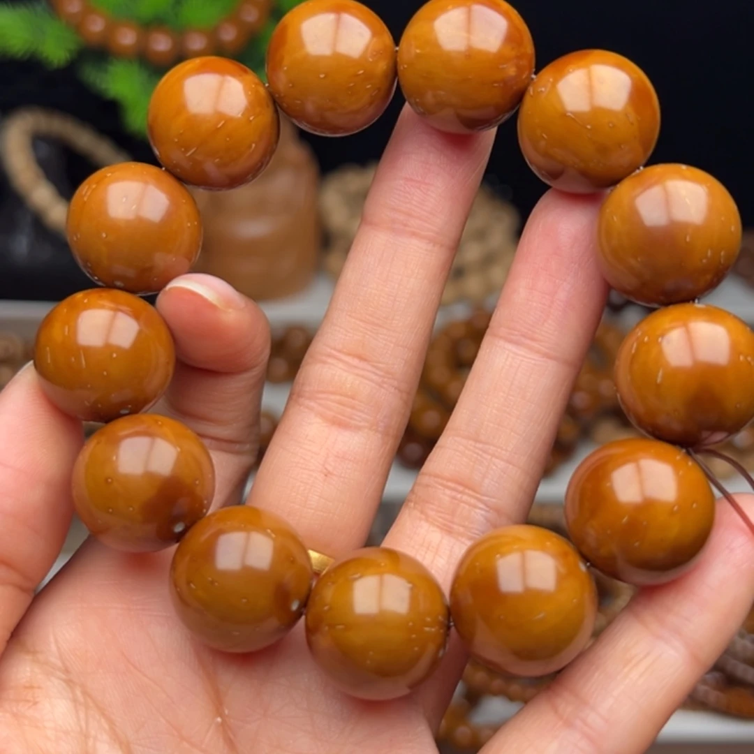 紫金鼠手串卡18半实心光珠