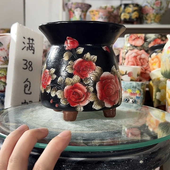 景德镇手绘花盆幸运花盆