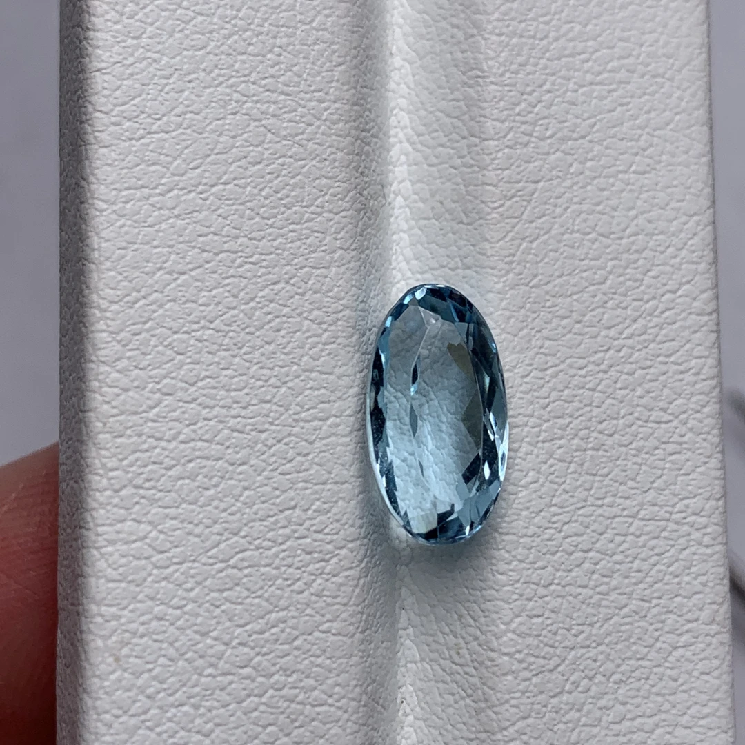 海蓝宝裸石,3.4克拉,圣玛利亚椭圆11.88x6.66x6.28