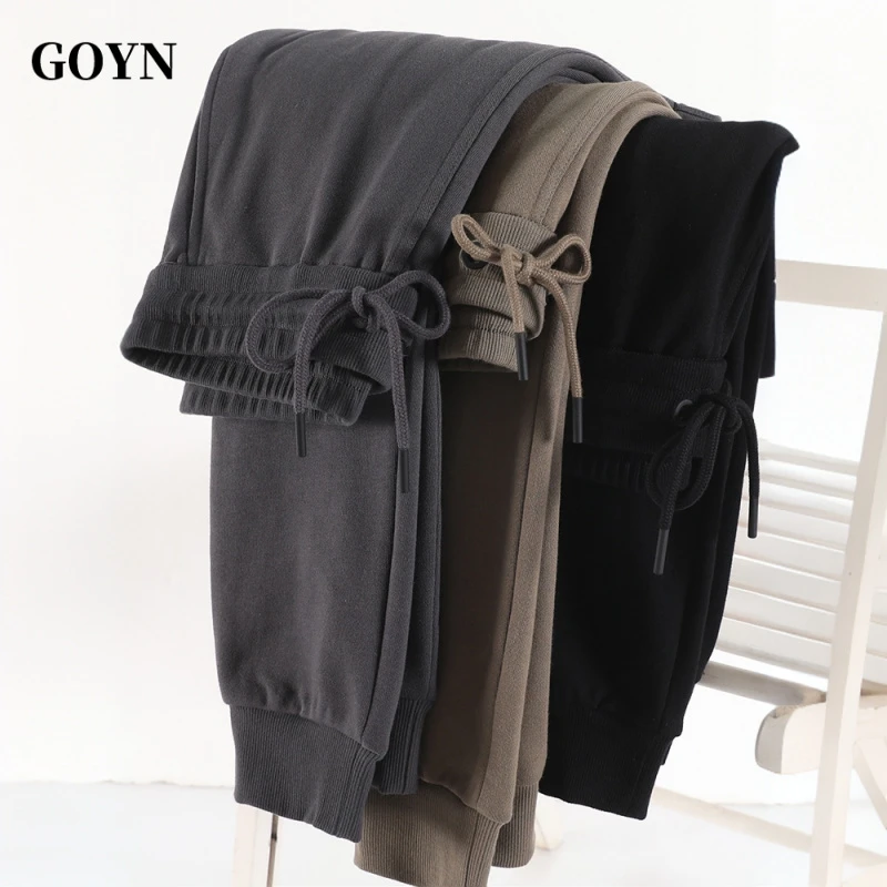 GOYN春秋季男款纯棉卫裤宽松收脚长裤休闲裤子束脚收口运动裤男装