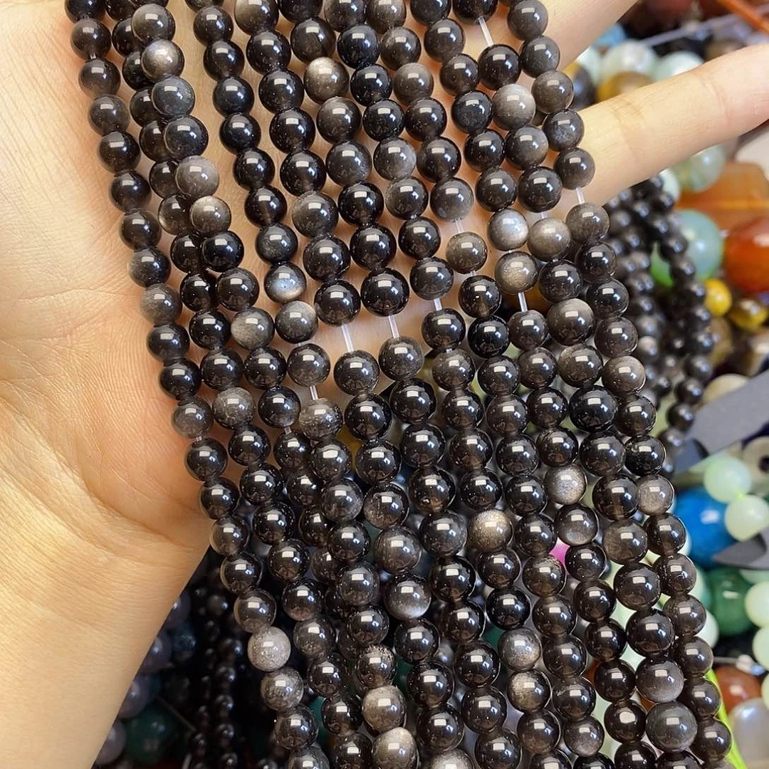 玛瑙/玉髓未镶嵌珠宝半成品卡六银耀两条装