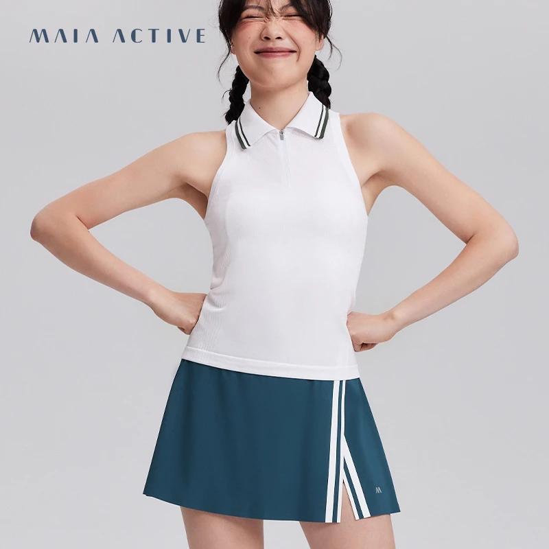 4月新品-3D一体织POLO领运动健身透气T恤瑜伽背心 MAIA M1F52TK05