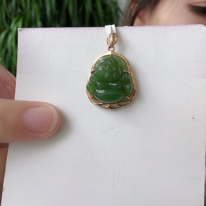 和田玉18K金镶嵌颈饰倩