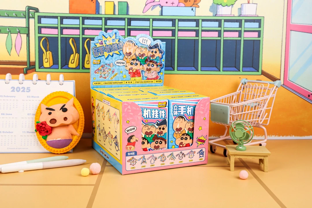 蜡笔小新立体手机挂绳盲盒桌面装饰摆件潮玩手办礼物（默认代拆）