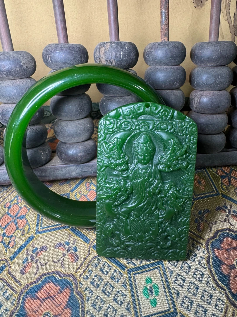 绿牌一套摆件（佳佳甄选）