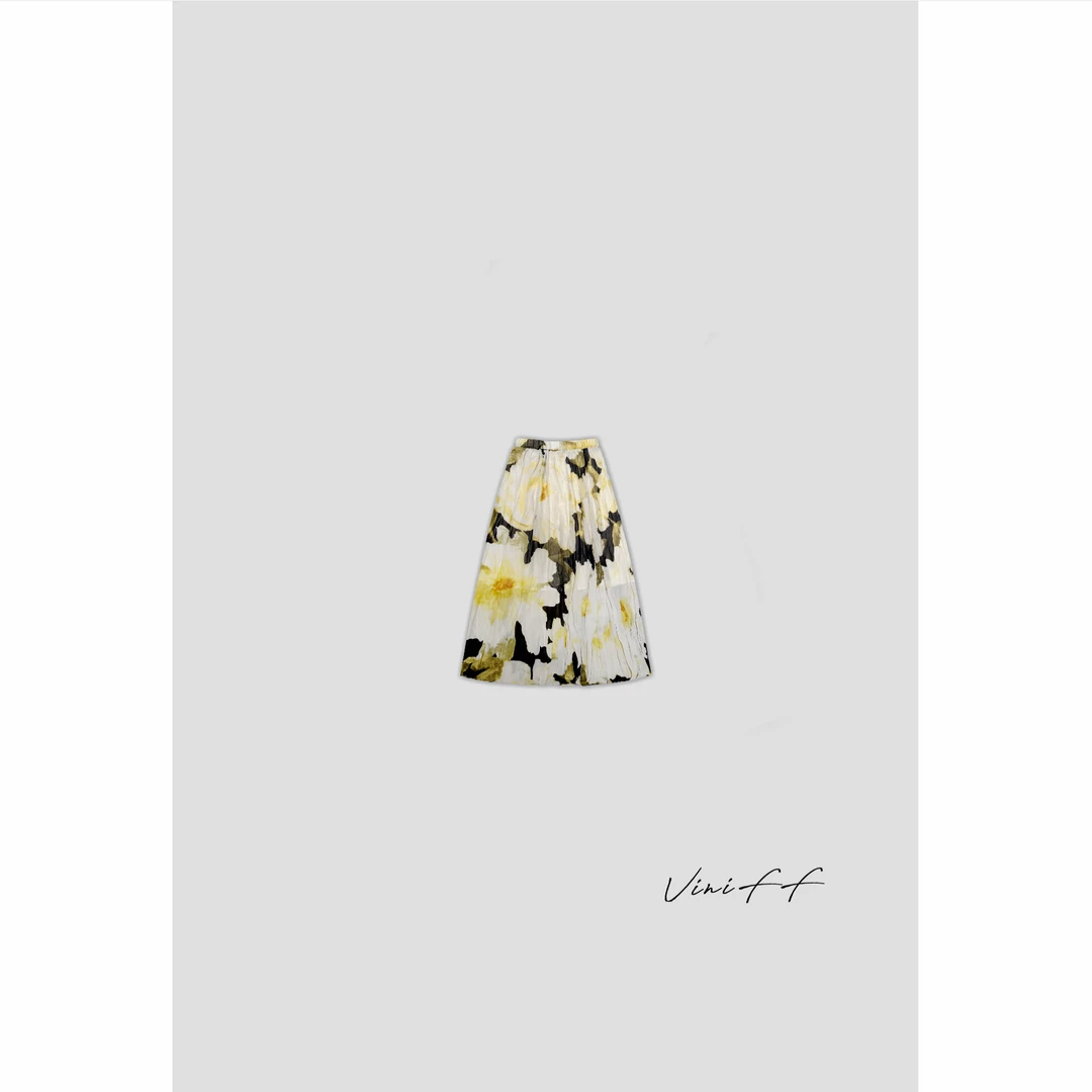 ViniFF薇妮｜墨染印花长半裙CZ5XS033