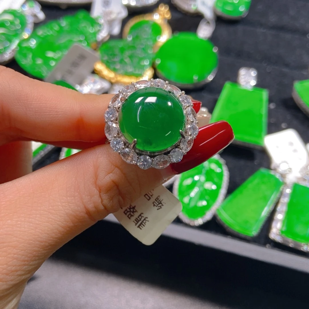 翡翠吊坠(不含链)银S925镶嵌