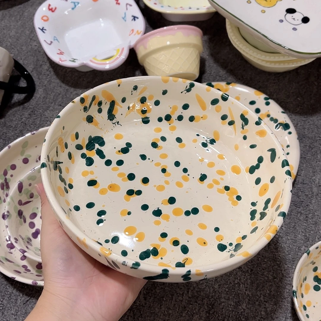 泼墨系列陶瓷餐具8寸