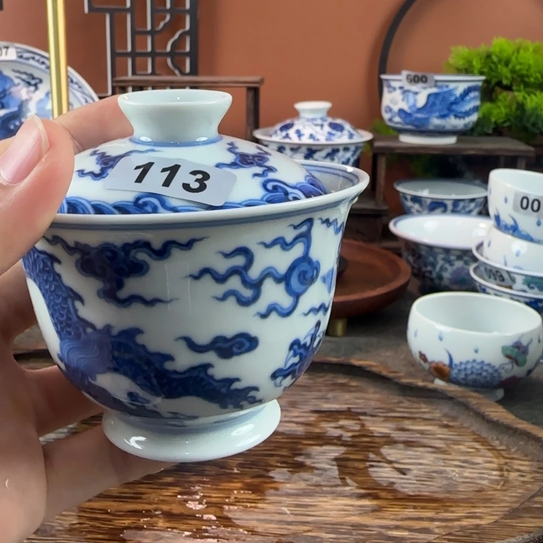 瓷片景德镇手绘青花茶器113