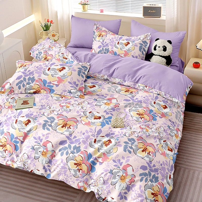 【家纺工厂】亲肤透气斜纹绵四件套床上用品被套家用耐脏李珂