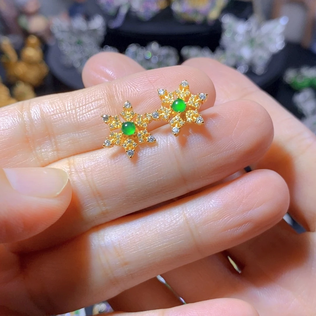 翡翠银S925镶嵌颈饰天然翡翠