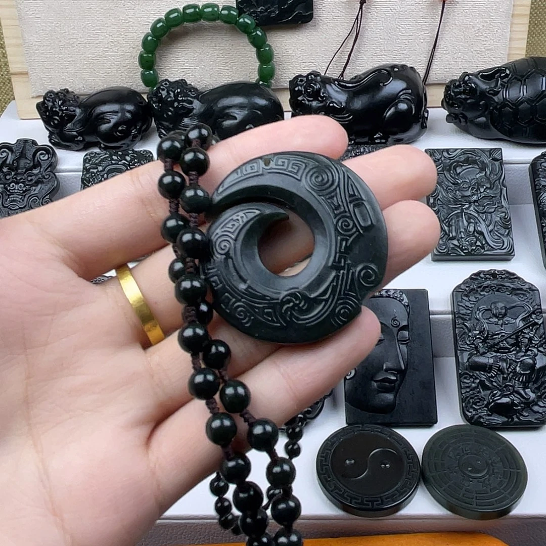 星***源颈饰未镶嵌和田玉（青玉）