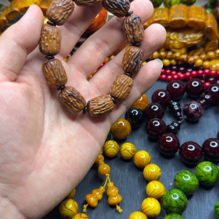 松木琥珀木文玩手串