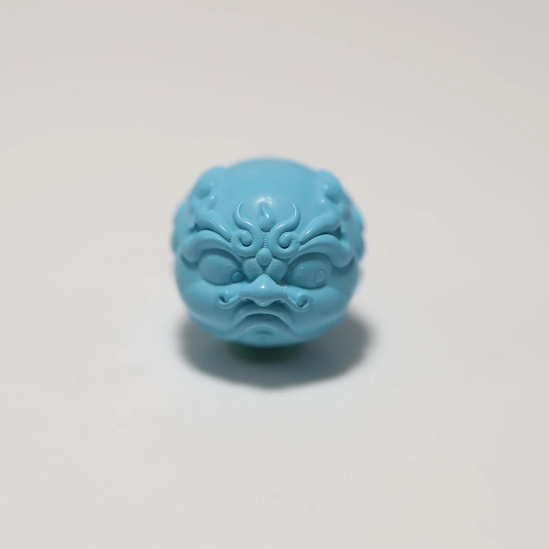 仿制松石麒麟珠配饰搭配108手串顶珠腰珠diy雕刻件