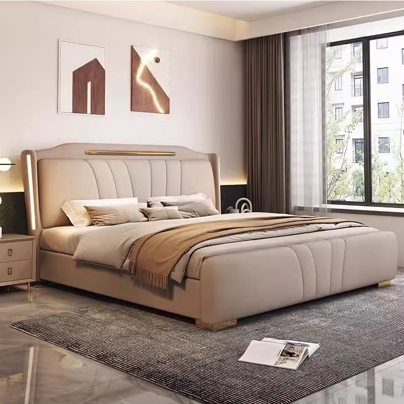 【法壹缔】现代简约真皮床轻奢意式极简主卧高端大气多功能双人婚床