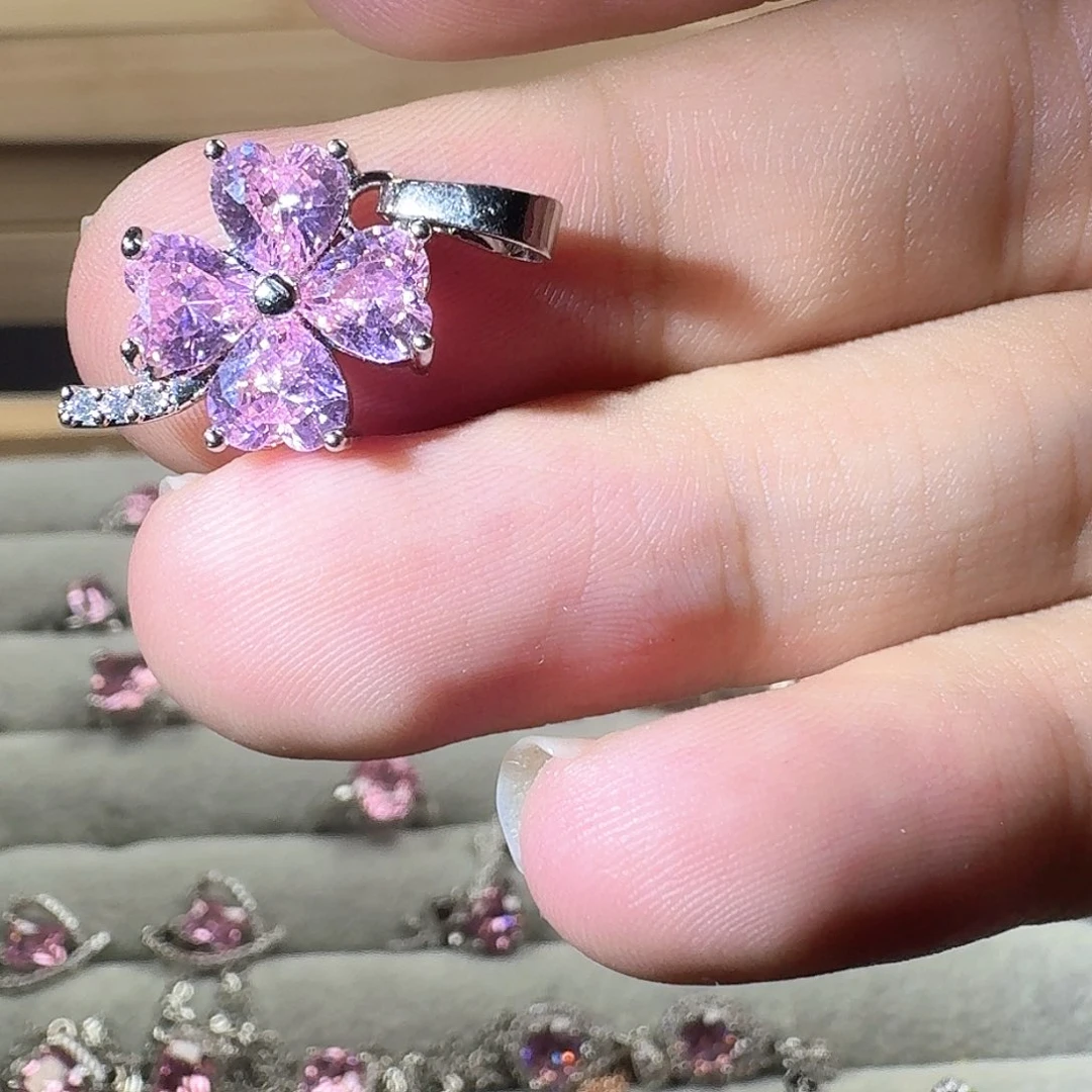 芙蓉石戒指银S925镶嵌