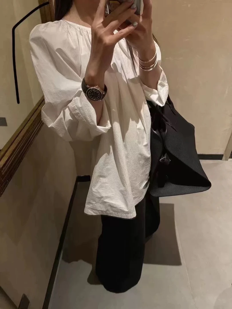 루루가−（向日葵欧尼）韩国东大门向日葵欧尼复古娃娃版宽松长袖衬衫