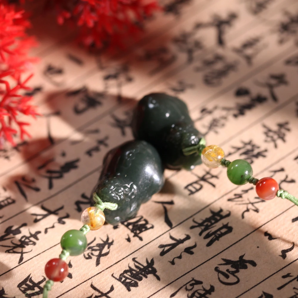 【德巧家】和田玉 貔貅吊坠玉质精选实物手机链(发一个，多样性发