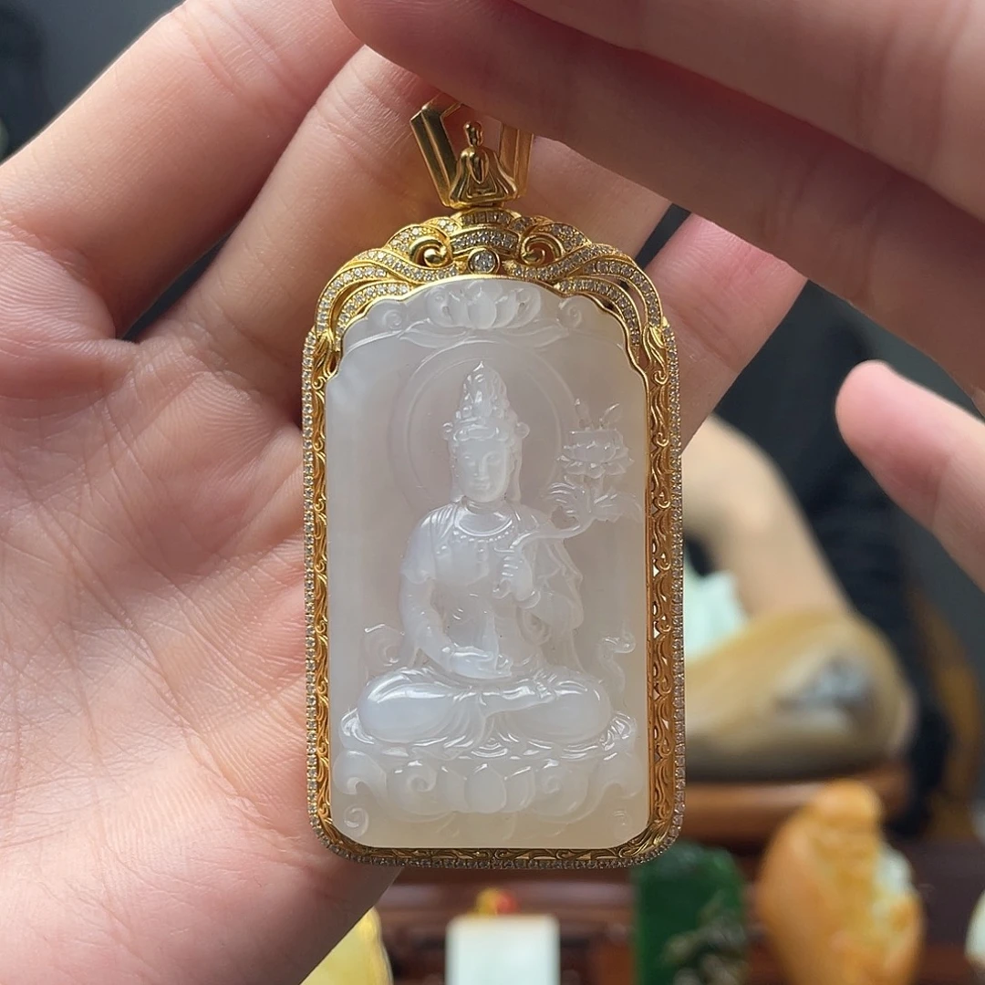 和田玉未镶嵌挂件