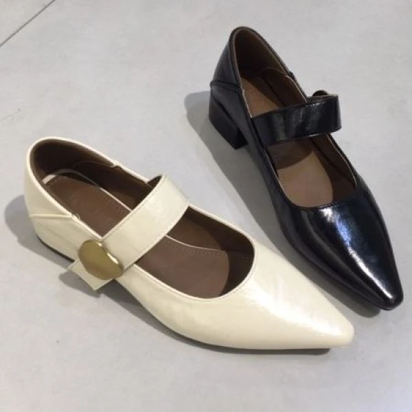 【唯品专属】9141-1春夏款小单鞋尖头舒适平底女鞋一字带