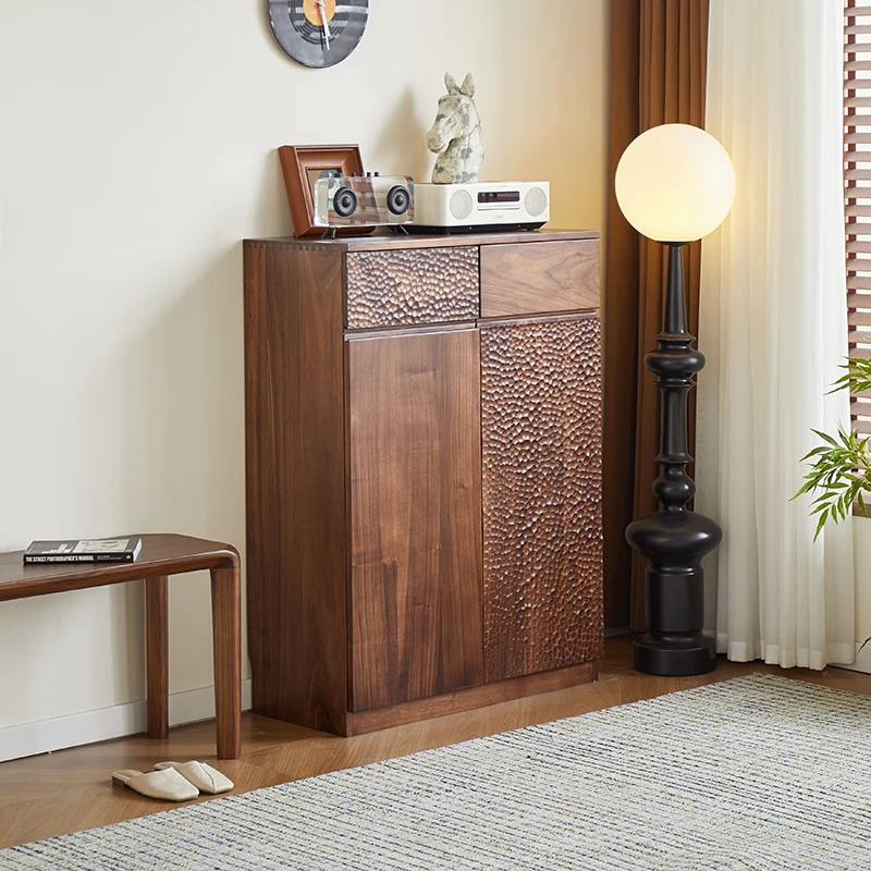 臻致美W【直播专享价】北美黑胡桃双门双抽角柜鞋柜凡启