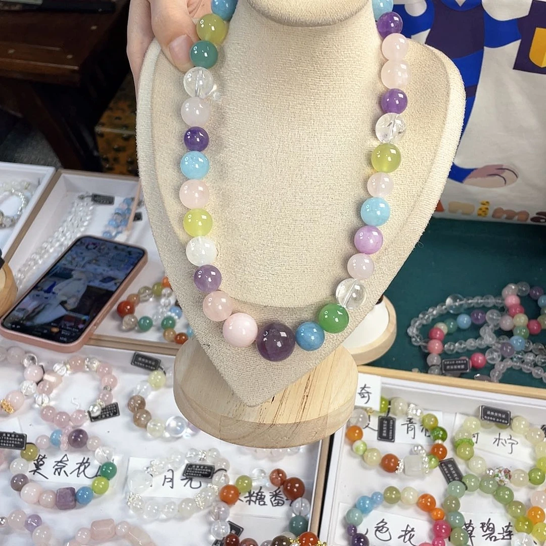 水晶手链银S925镀金镶嵌