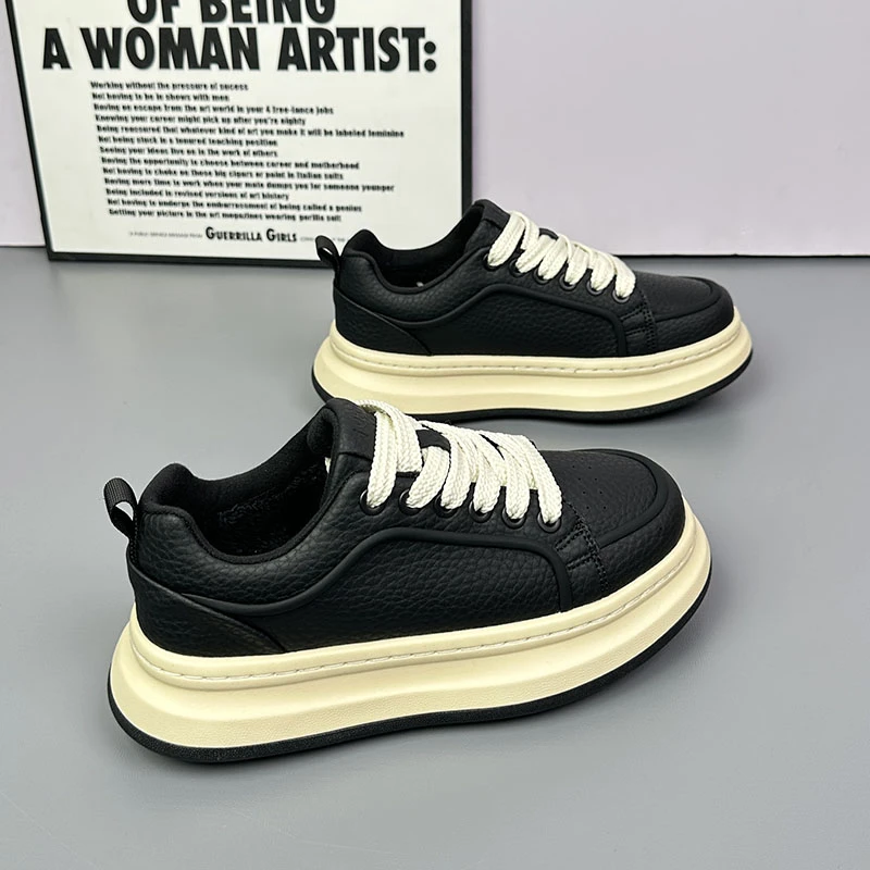 圆头男士低帮加绒厚底休闲鞋2025冬季新款大头保暖休闲鞋百搭棉鞋