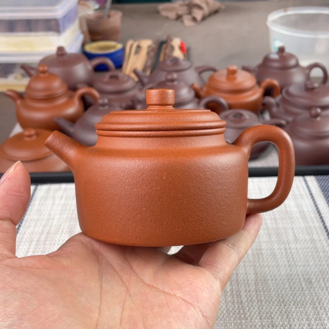 紫砂茶壶半手工红降坡德钟壶230cc