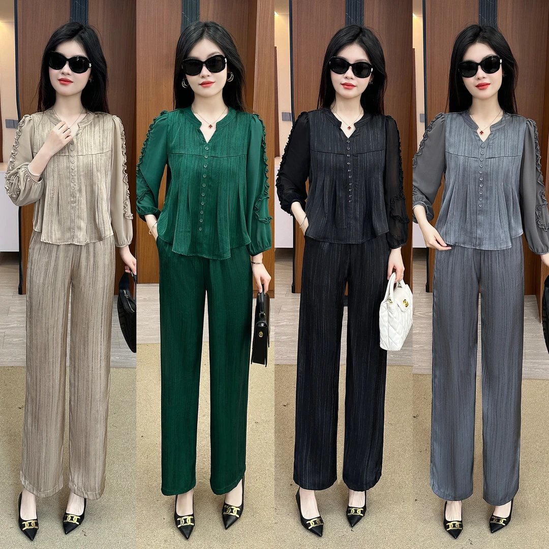 【婉星儿品牌】显瘦气质长袖洋气时尚休闲春夏季套装减龄韩版宽松