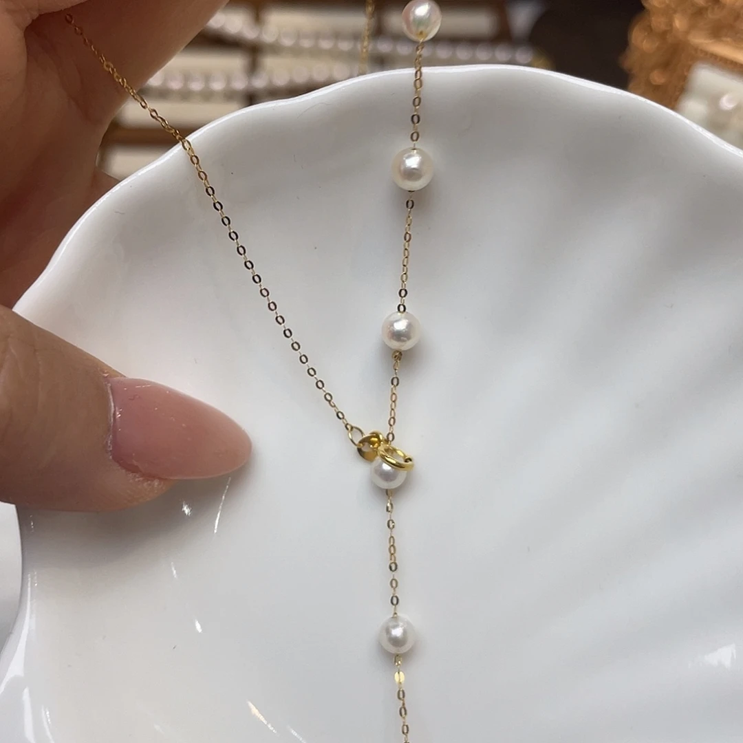 18K金镶嵌颈饰海水珍珠
