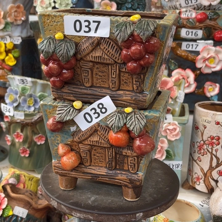 紫砂花盆粗陶材质多肉花盆