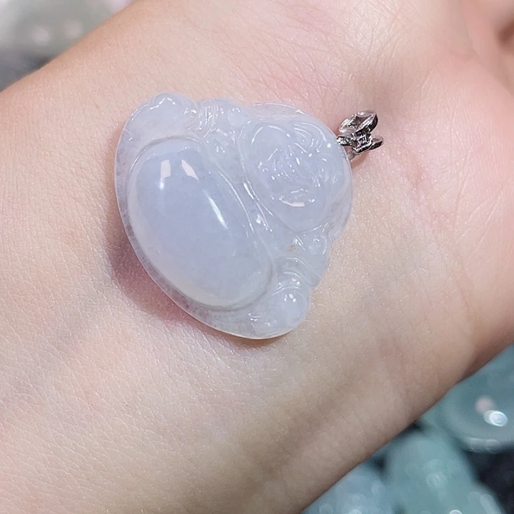 翡翠银S925镶嵌颈饰佛公