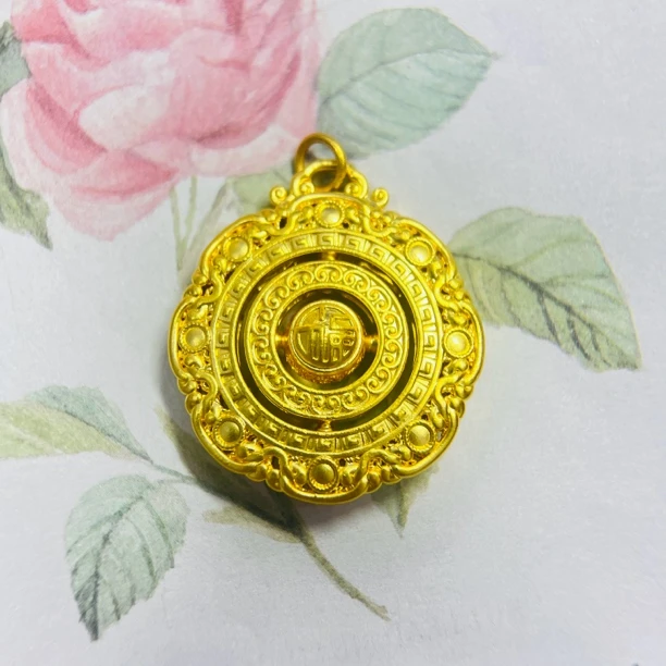 足金饰品/新款祥云福转八宝罗盘（圆扣）/3.37/1B5B24151/h