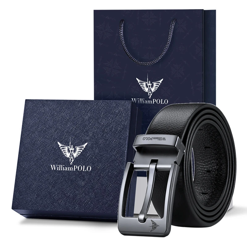 英皇保罗男士针扣腰带休闲牛皮经典时尚商务高档潮流男款简约送礼