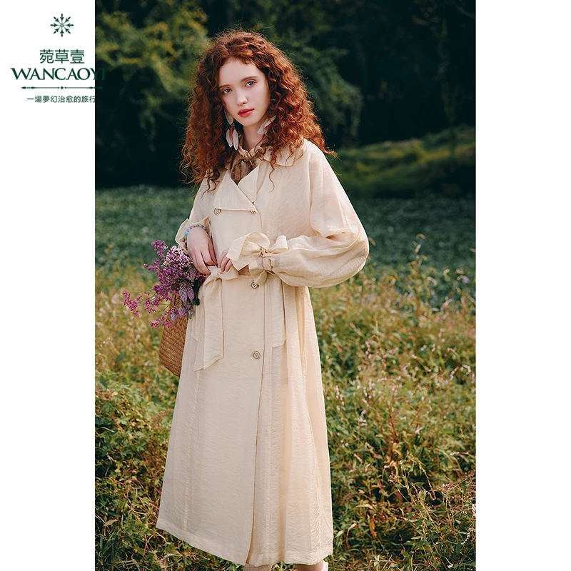 菀壹2025春季新款显瘦气质复古法式宽松收腰风衣F15903411