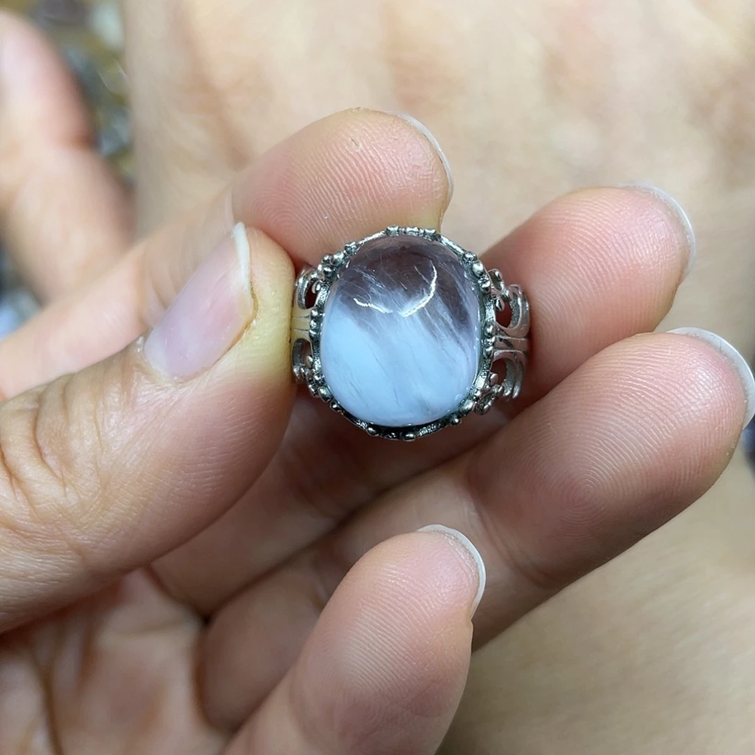 【闪购商品】银S925镶嵌珠宝半成品水晶戒指