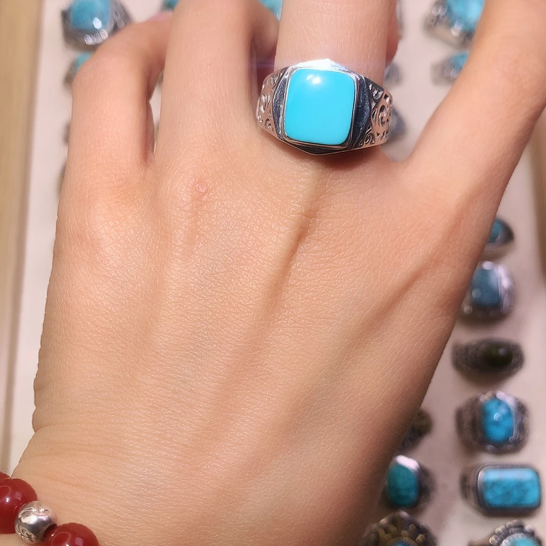 绿松石银S925镶嵌颈饰