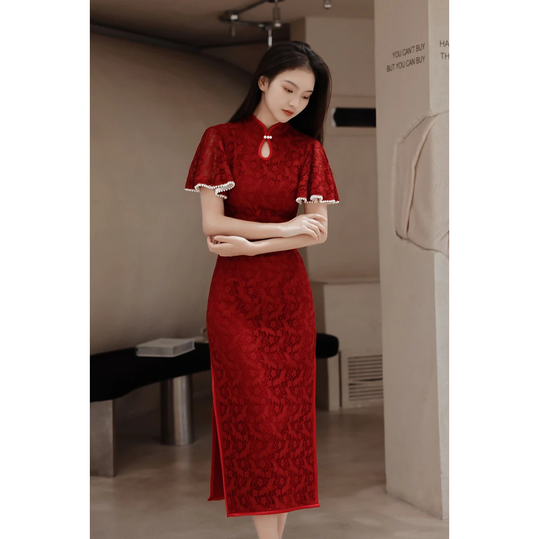 夏季新款改良版旗袍小个子日常订婚夏季新中式衣服收腰旗袍短裙