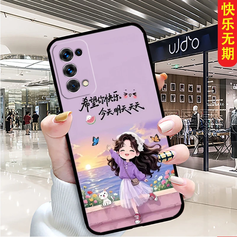 适用OPPOReno5手机壳PEGM00个性男全包边硅胶软壳防摔女新款卡通