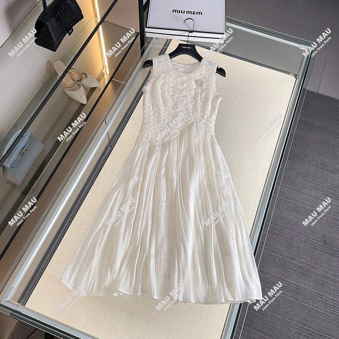 花朵刺绣无袖连衣裙DY7037