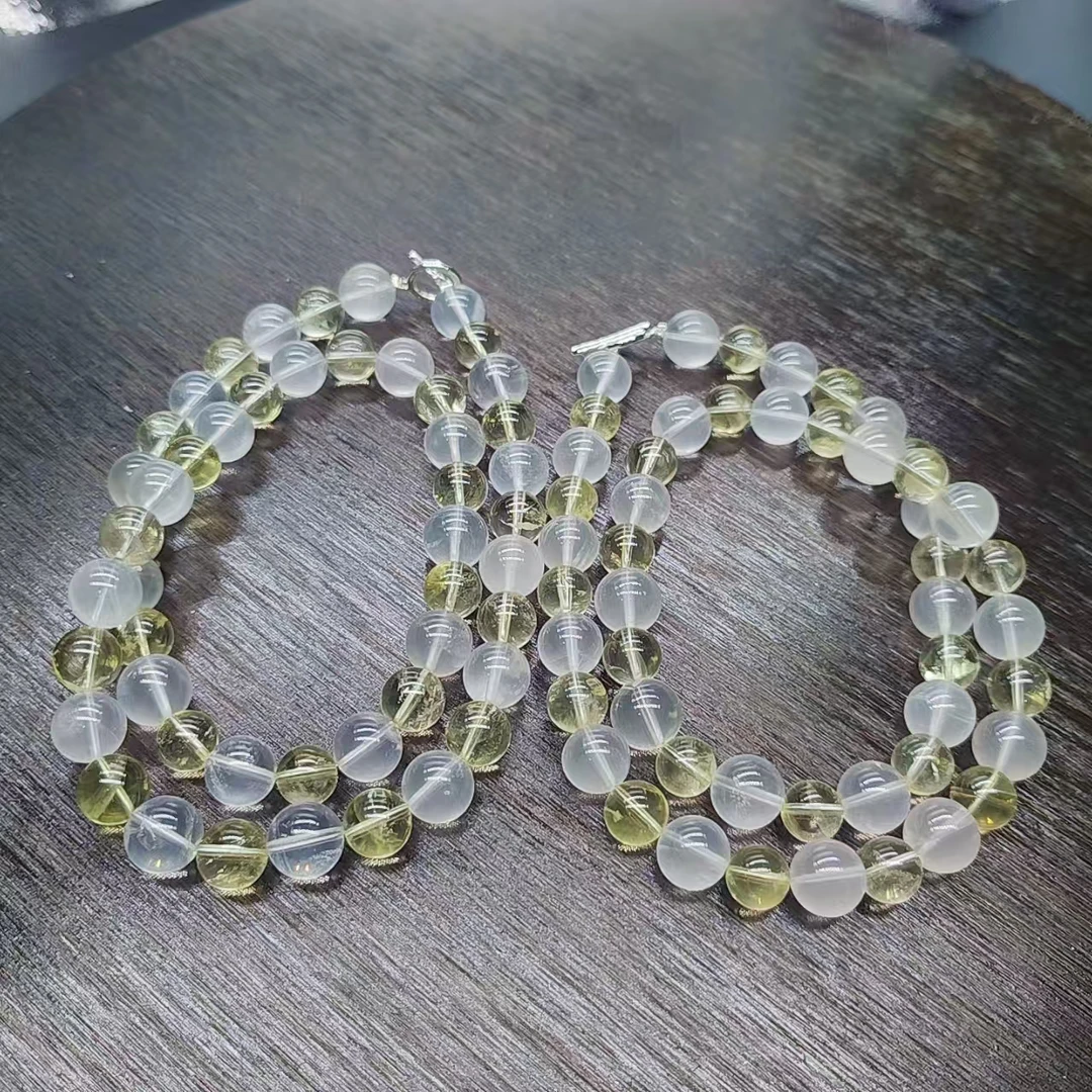 硕夏天然黄水晶9-10mm+奶白晶设计款项链多样性发其一SX0661
