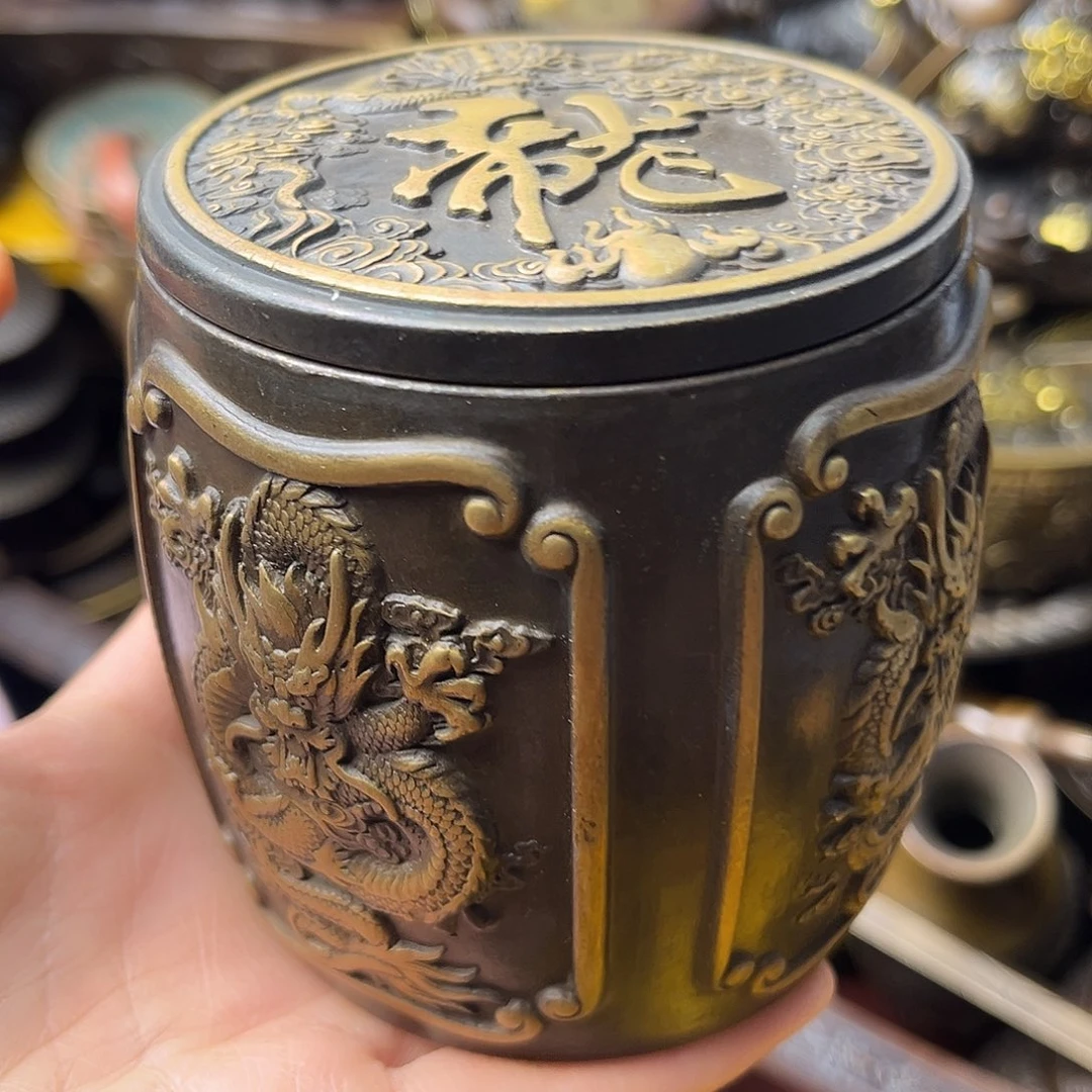 原矿风磨铜精雕摆件