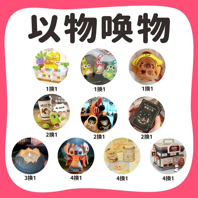 以物唤物史迪仔盲盒香薰蜡烛乐高玩具海绵宝宝钥匙扣存钱罐卡通