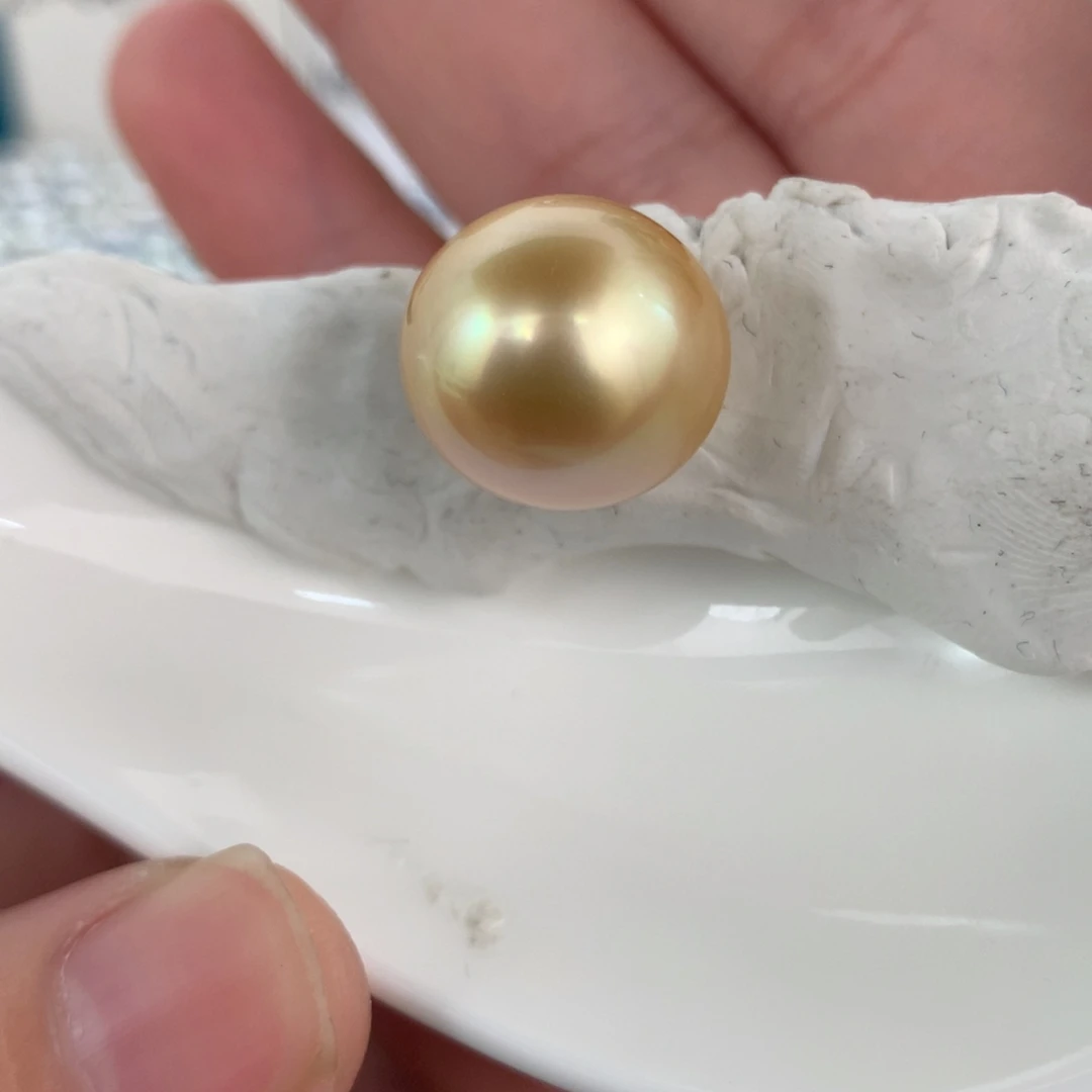 定制海水珍珠未镶嵌裸珠金珠15-16