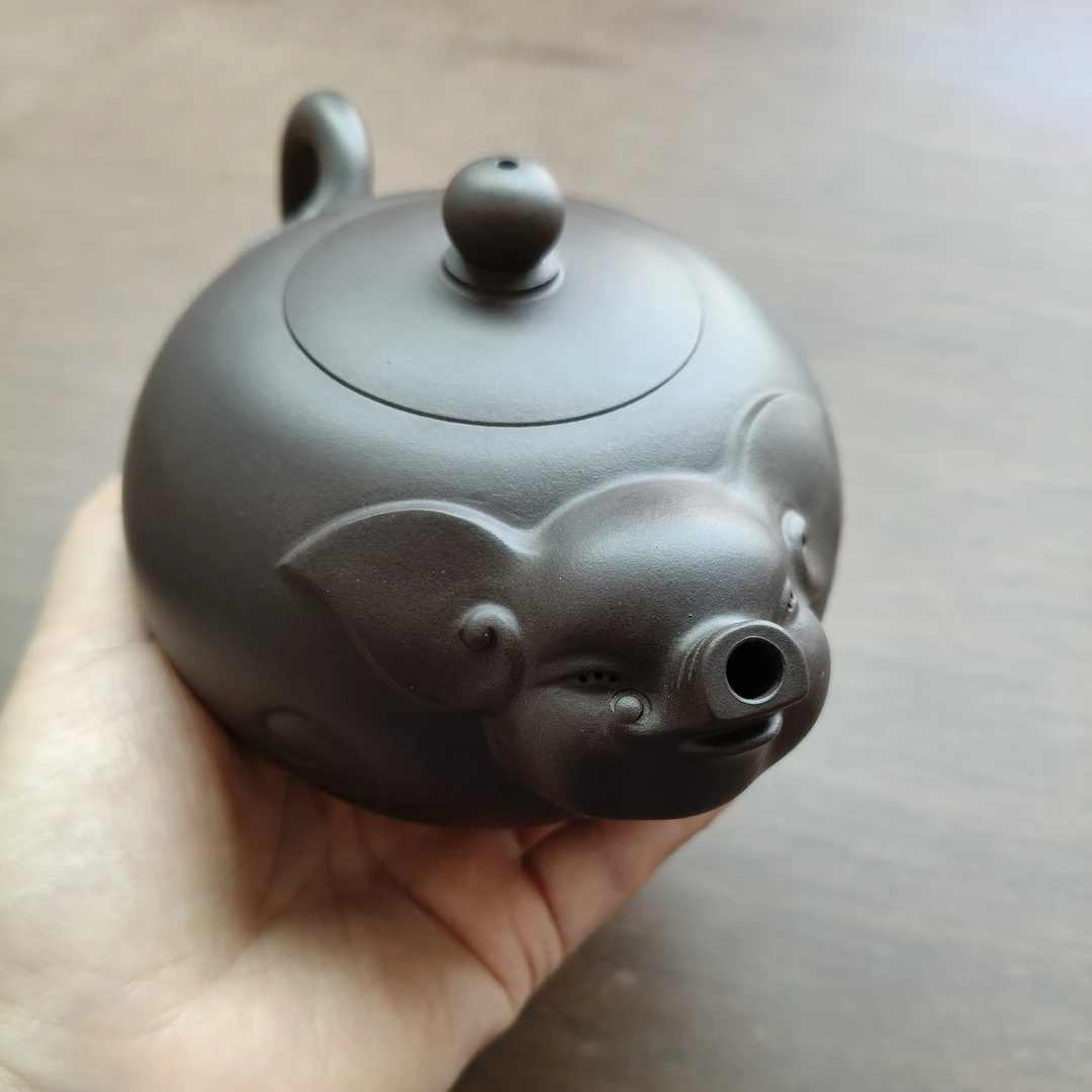 福猪紫砂壶，福气满满，微笑甜甜