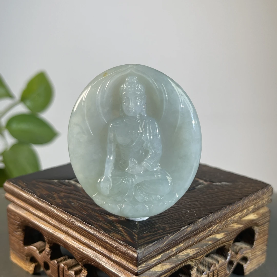 JTB06-77  天然缅甸A货翡翠  阿弥陀佛