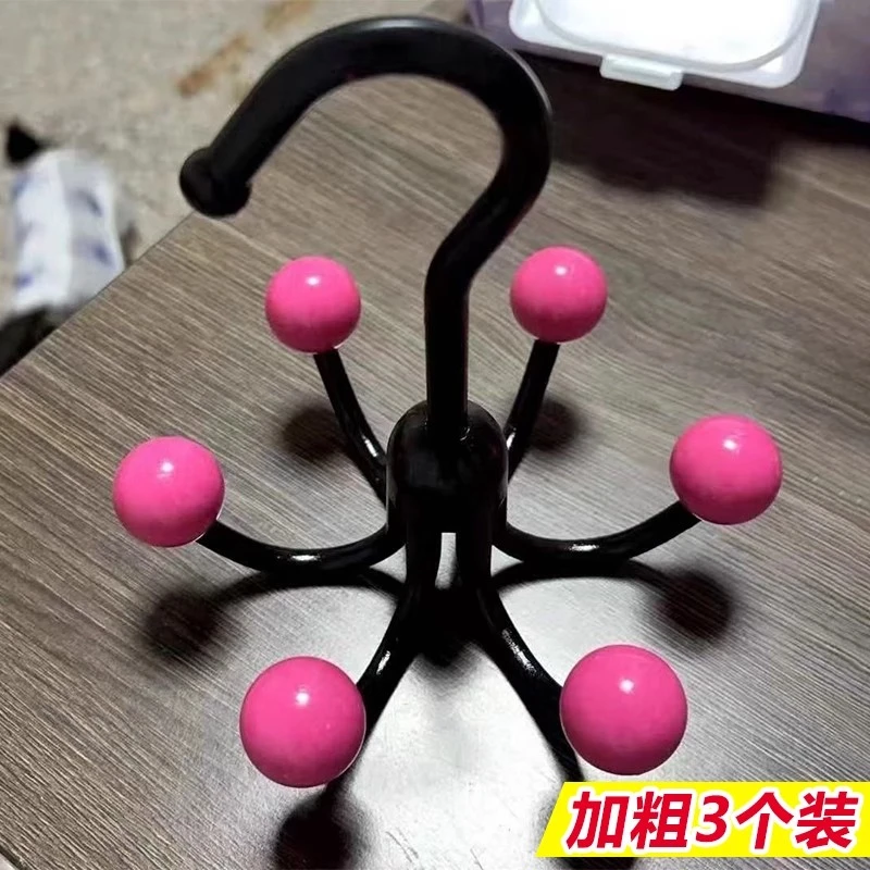 多巴胺旋转六爪挂钩挂包架家用多功能内衣衣帽挂钩免打孔收纳架子
