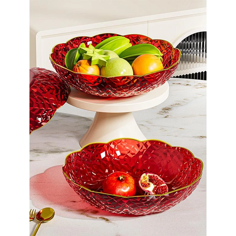 中式过年水果盘轻奢高档家用客厅结婚专用喜庆糖果盘乔迁之喜果盘