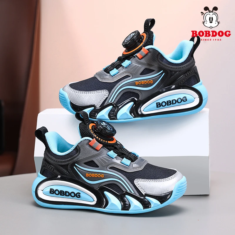 巴布豆男童篮球鞋2025秋季新款网面透气运动篮球鞋防滑耐磨运动鞋