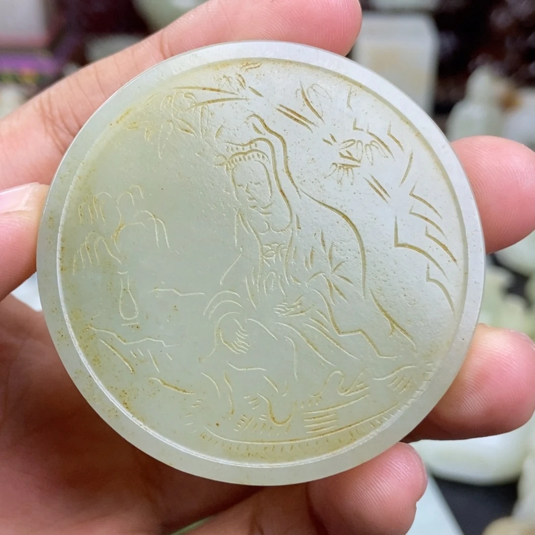 和田玉未镶嵌挂件